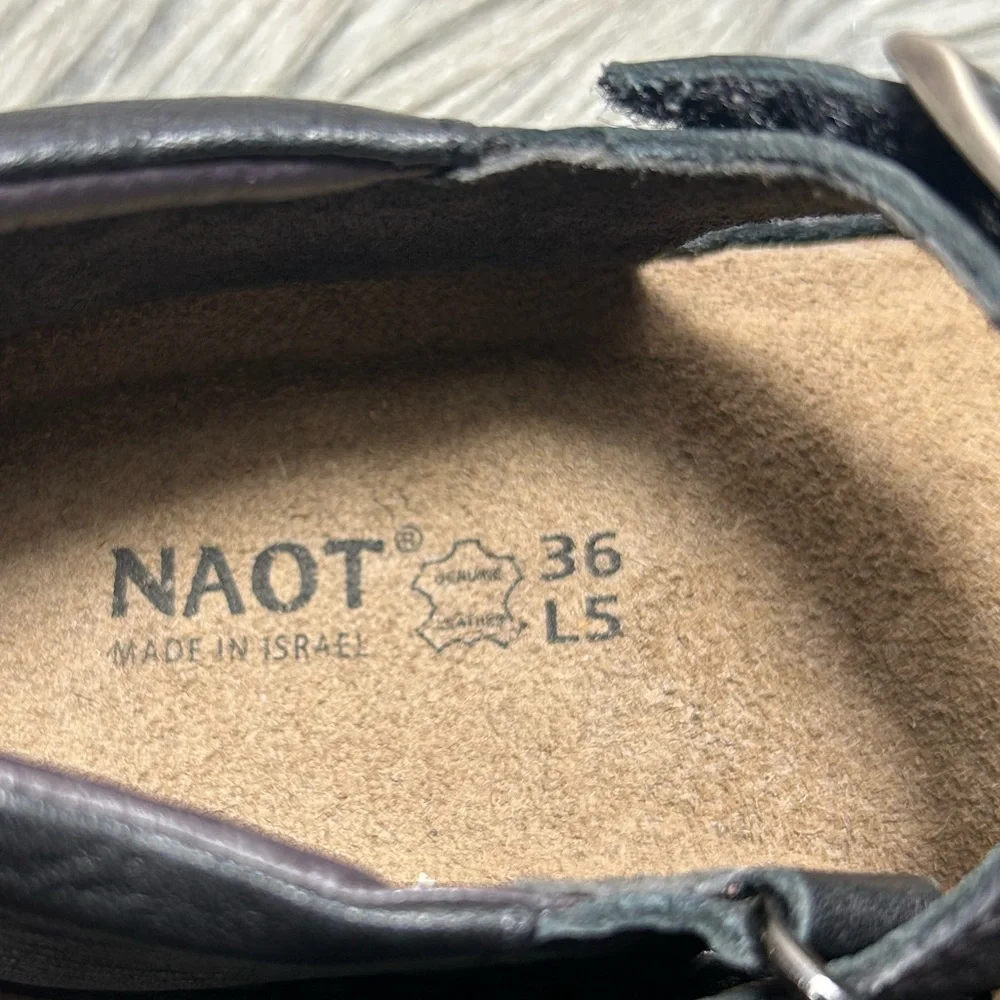 Naot Naot Catania Leather Mary Jane Flats Black Leather Shoes Size 5US /36EU